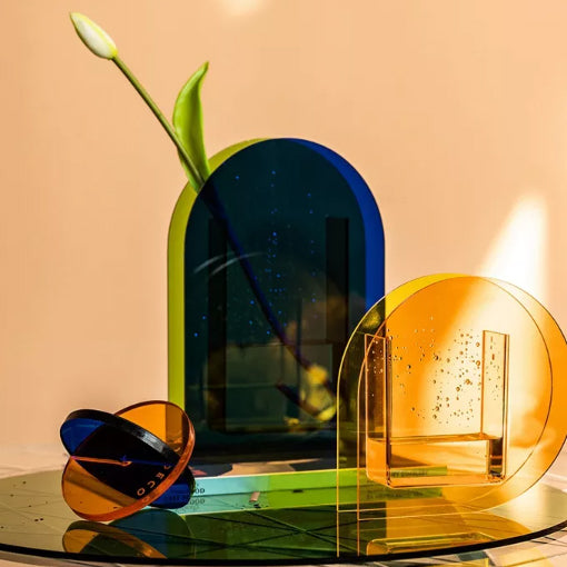 Geometric Vase Dome Blue