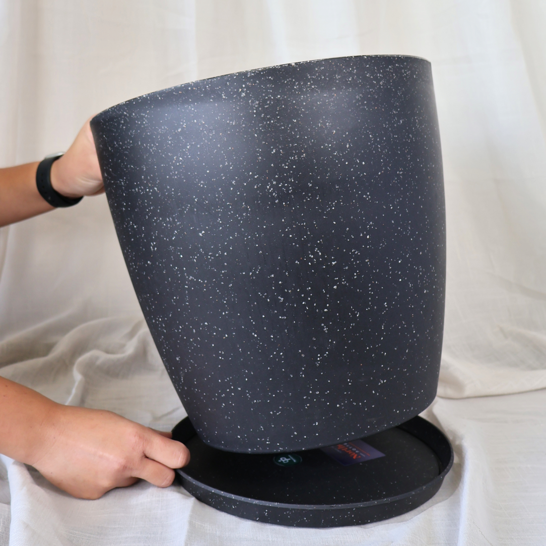 San Remo Terazzo Black Pot 33Cm