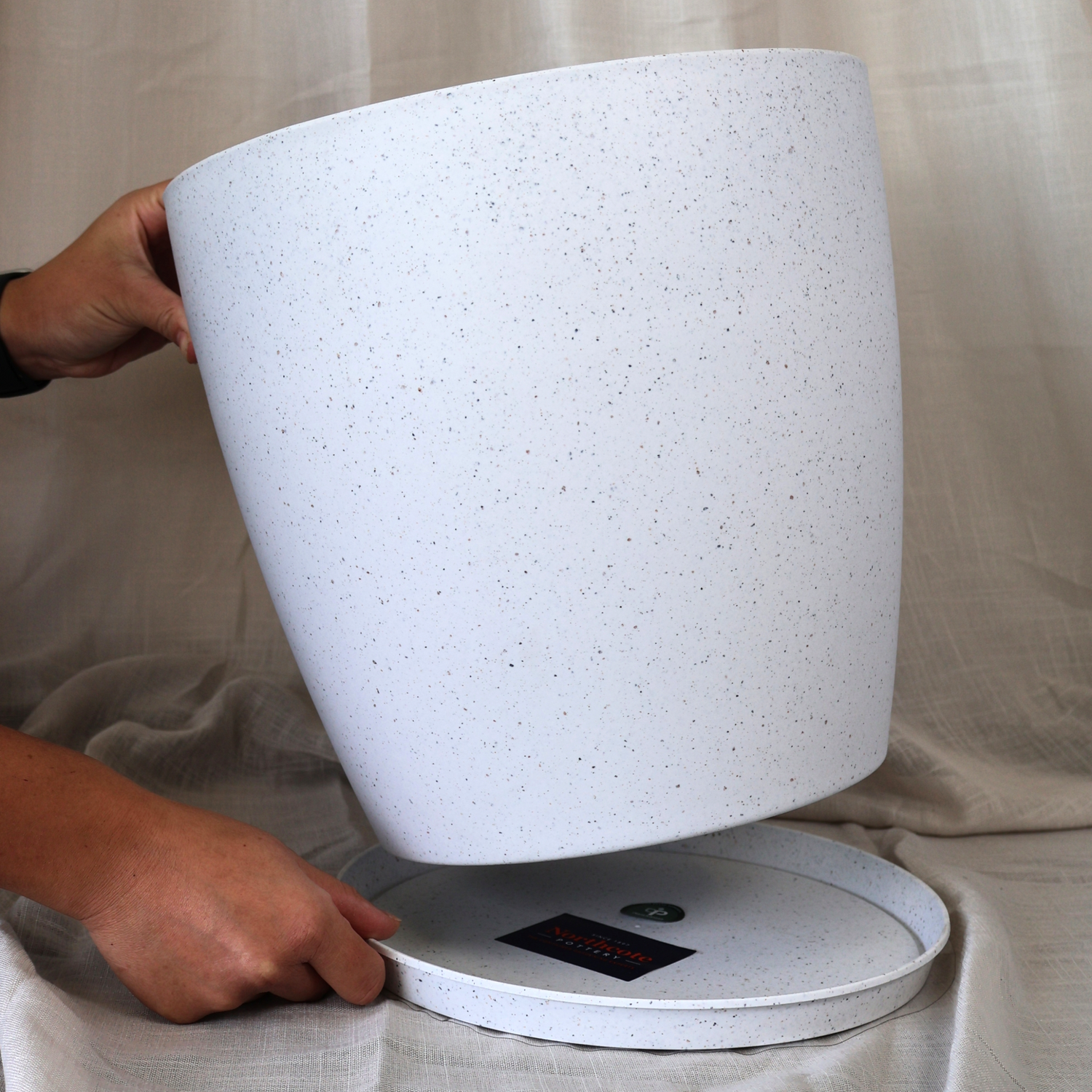 San Remo Terazzo White Pot 28Cm
