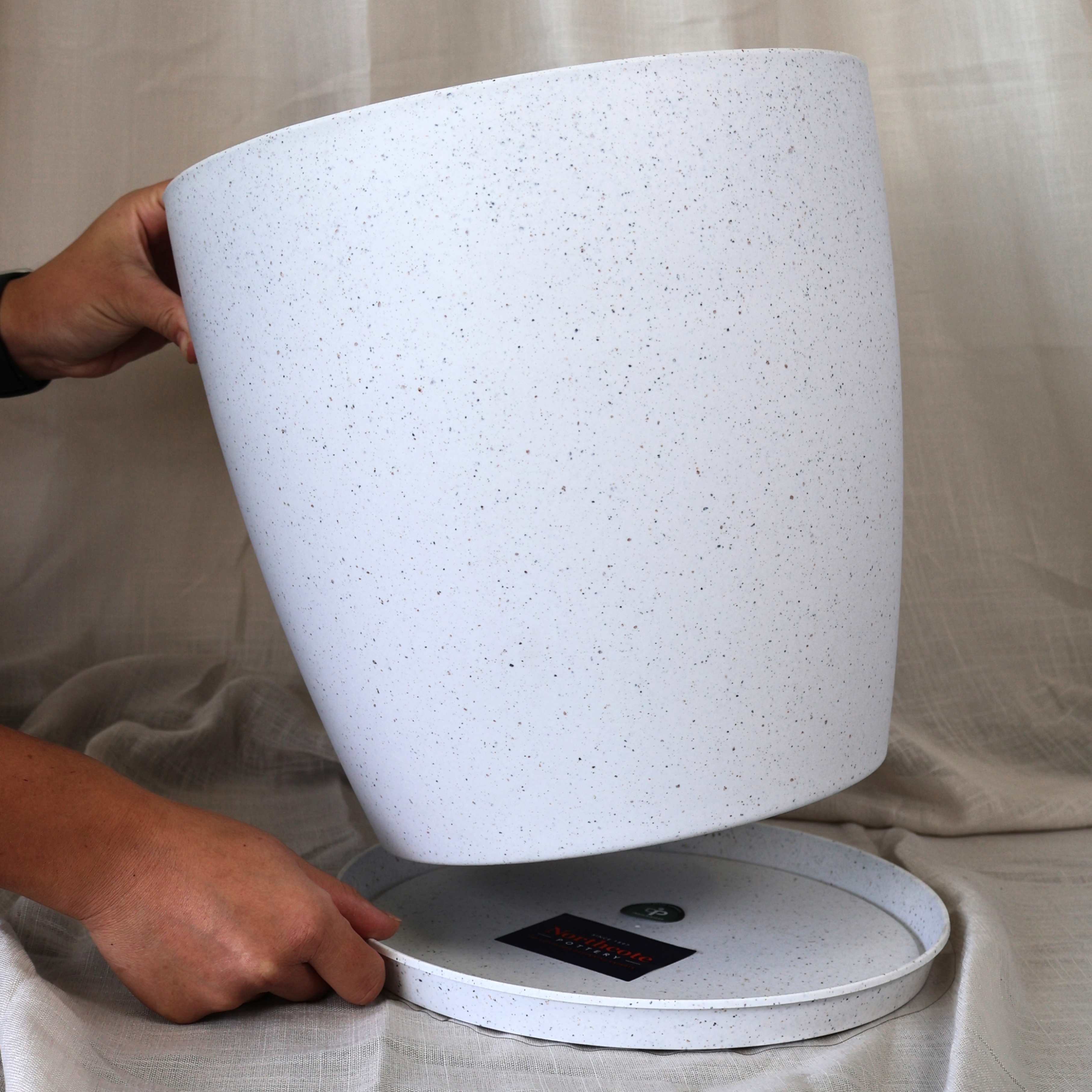 San Remo Terazzo White Pot 28Cm